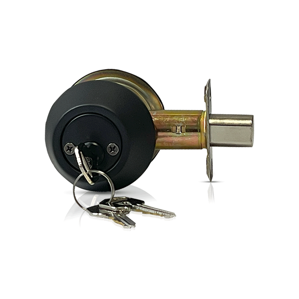 ECS HARDWARE - Durable Double Cylinder Deadbolt Lock - Matte Black - Grade 3 (SC1/KW1)
