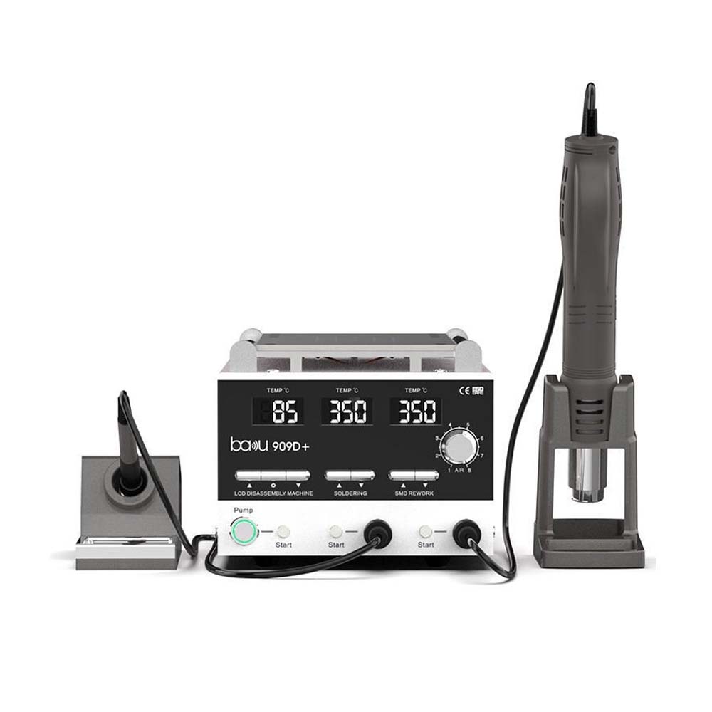 BAKU 909D+ 3-in-1 Soldering Station - Heat Gun, Soldering Iron and LCD Separator