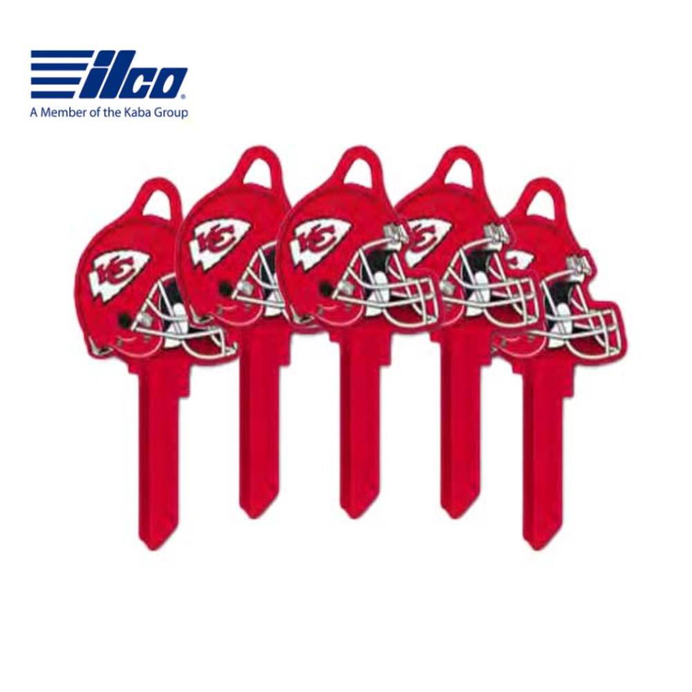 ILCO - NFL-KW1 TeamKeys - Helmet Edition Key Blank - Kansas City Chiefs - Pack of 5