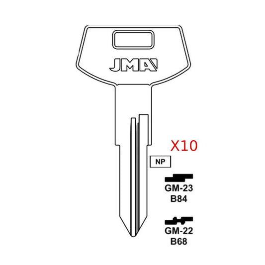 GM Key Blank - B68 / GM-22 ( Packs of 10)