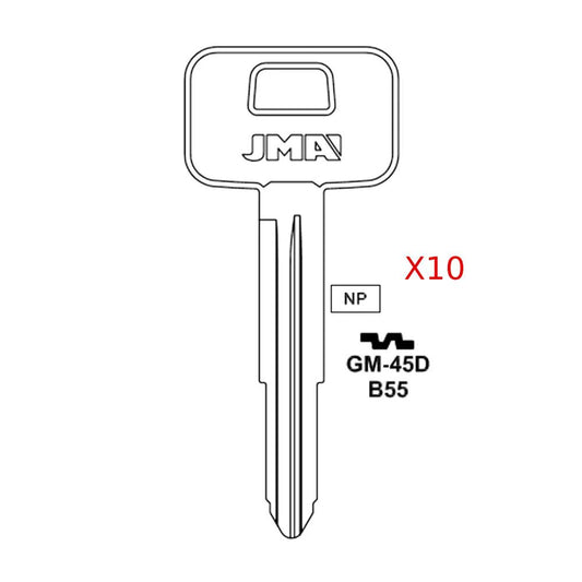 GM Key Blank - B55 / GM-45D (Packs of 10)