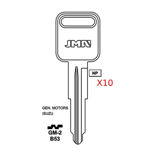 GM Key Blank - B53 / GM-2 (Packs of 10)