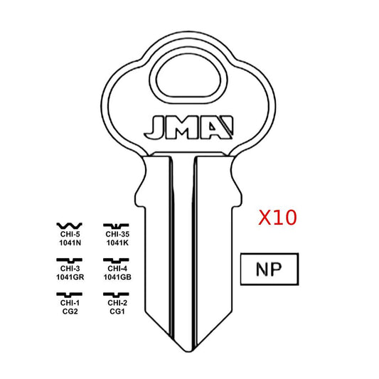 GM 1041G Slideout Key Blank - CG1 / CHI-2 (Packs of 10)