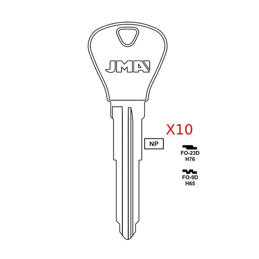 Ford Mercury International Key Blank - H76 / FO-23D (Packs of 10)