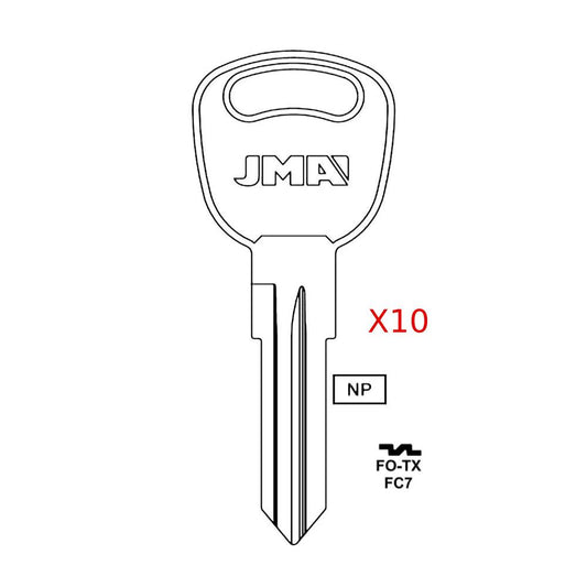 Ford Jaguar Mercury Key Blank - FC7 / FO-TX (Packs of 10)