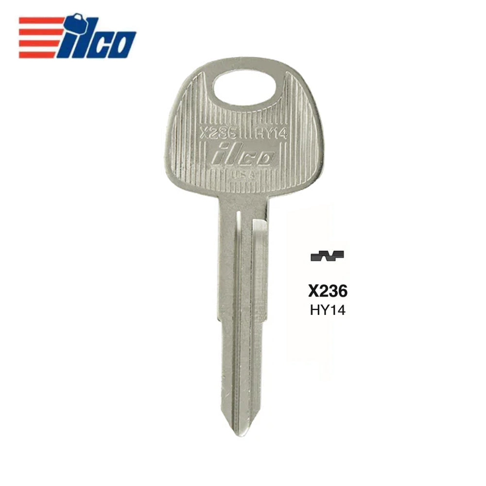 1997 - 2010 Hyundai Kia Key Blank - HY-10 / HY14 / X236