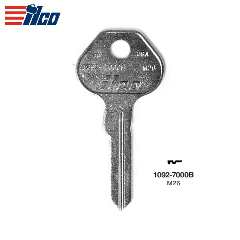 ILCO 1092-7000B Master Padlock Key Blank - M26
