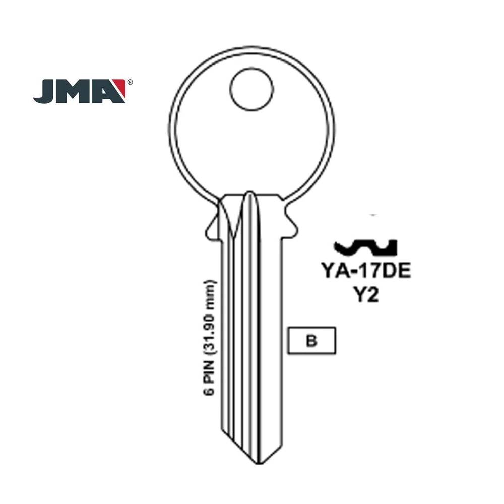 JMA for 999A 6-Pin Yale Key - Brass Finish / Y2 BR