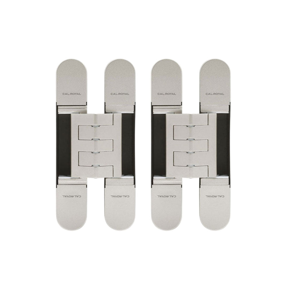 Cal-Royal - CR3D44 - 3D Adjustable Invisible Hinge - US28 - Clear Anodized Satin Aluminum (628) (Pack of 2)