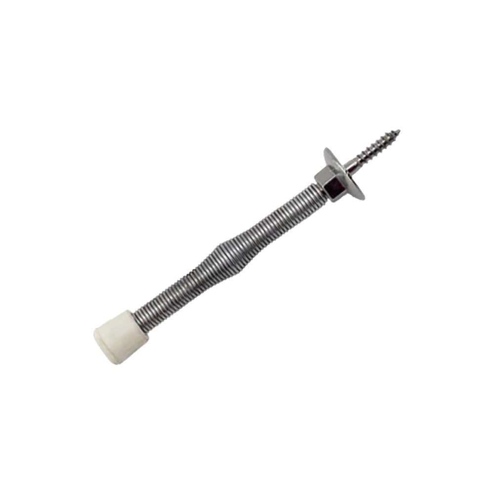 Cal-Royal - FS89 - Flexible Door Stop with Fixed Screw with 3" Projection - US15 - Clear Coated Satin Nickel Plated (619)