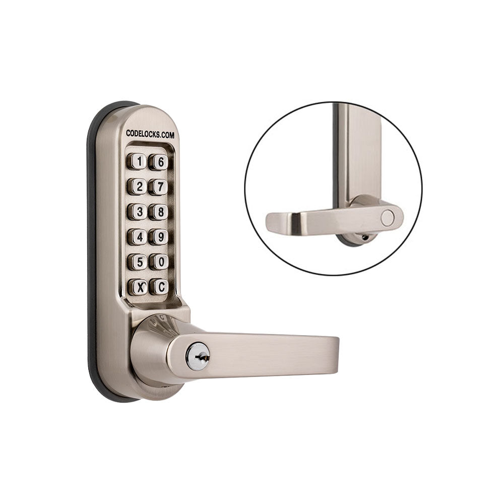 Codelocks CL550 Heavy Duty Mortise Lock with Key Override, Stainless Steel
