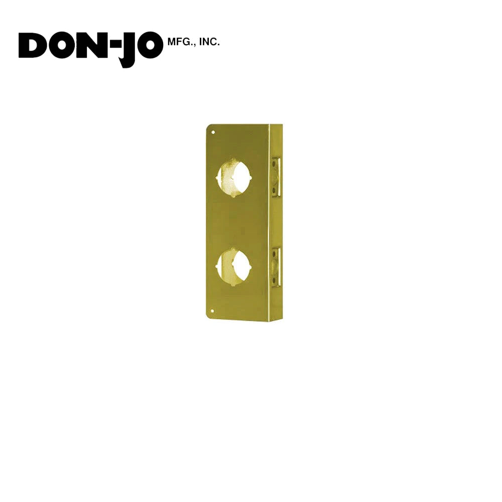 Don-Jo - 946-PB-CW - Wrap Around Plate 22 Gauge Steel 12 Height and 4-1/2 Width with 6 CTC - PB (Bright Brass Finish-605)