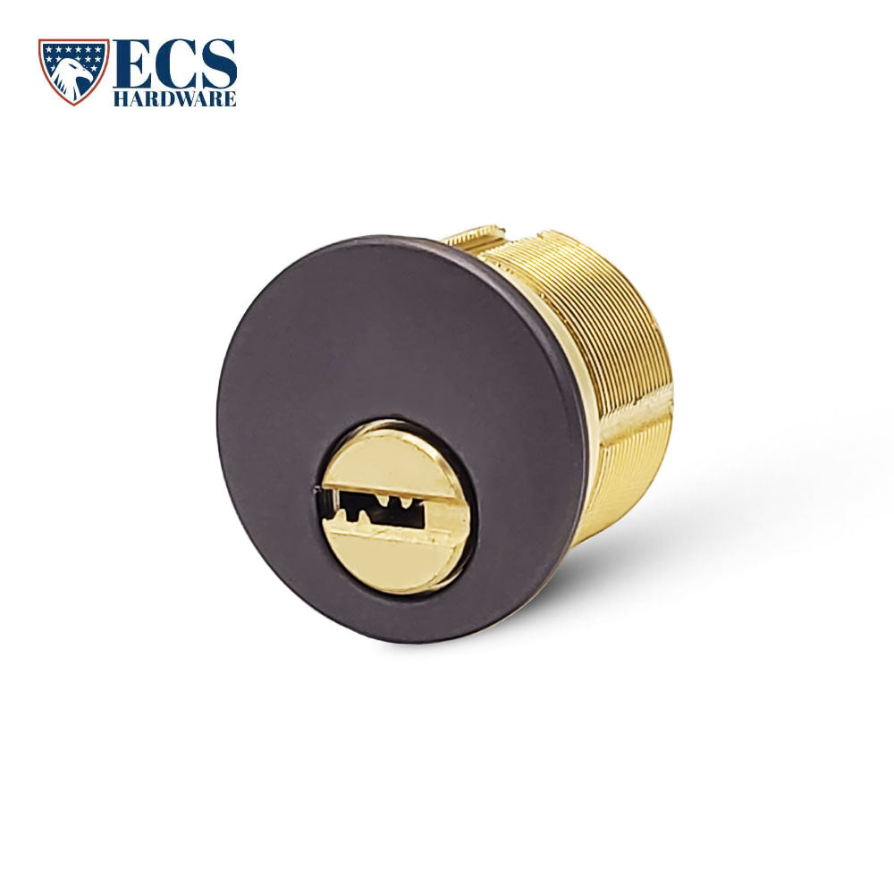 ECS HARDWARE - Durable Premium Key Controlled Mortise Cylinder - 1" 10B Oil Rubbed Bronze