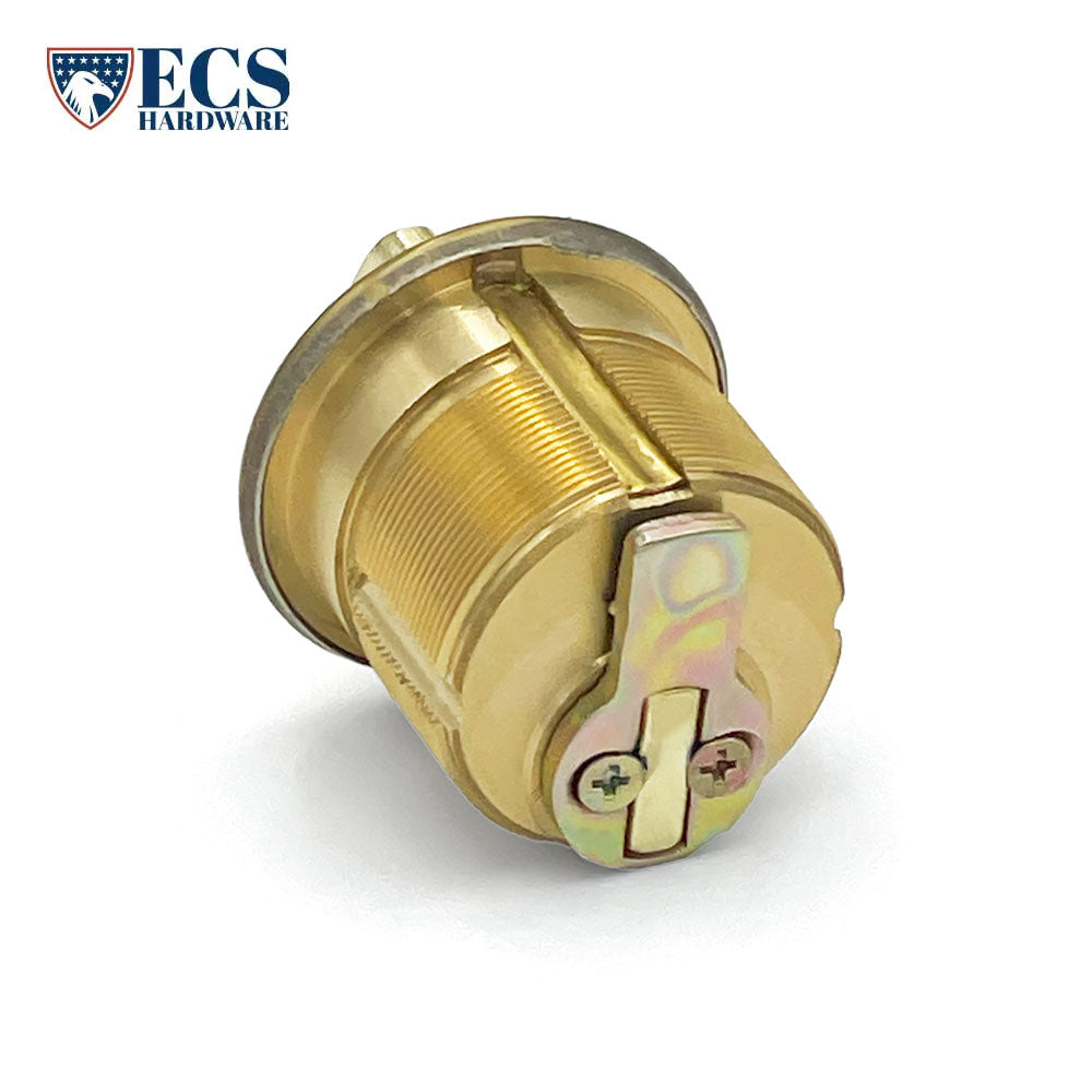 ECS HARDWARE - Durable Premium Thumb Turn Mortise Cylinder - 1-1/8" US3 Polished Brass