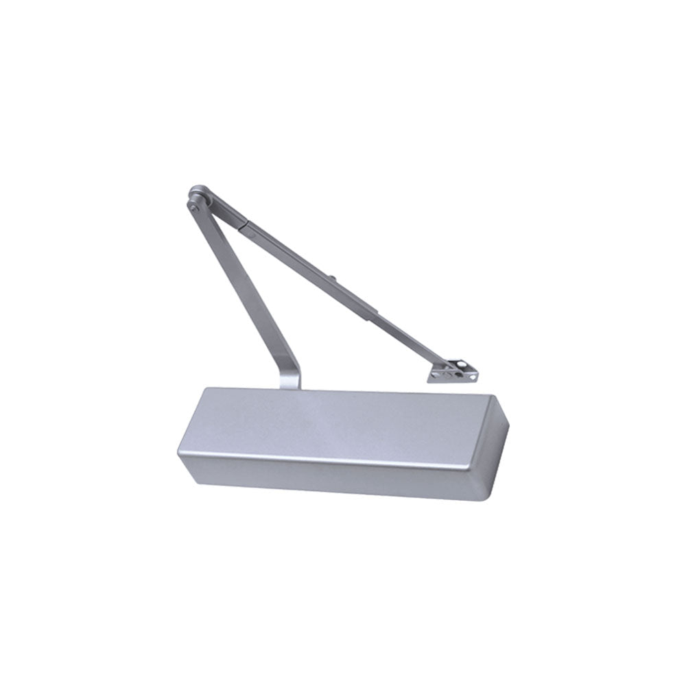 Falcon SC71A Series Heavy Duty Surface Door Closer Regular Arm with Parallel Arm Bracket - Full Plastic Cover - Grade 1 - 689 (Aluminum Painted)