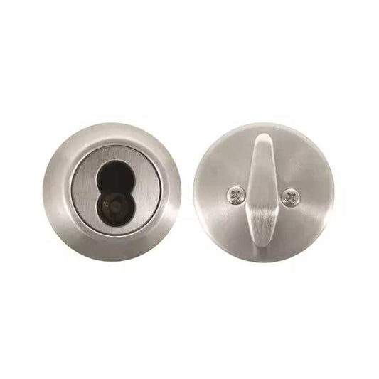 Global Door Controls - GLC Series - Commercial Cylindrical Deadbolts - Interchangeable Core - Fire Rated - US26D (Brushed Chrome)
