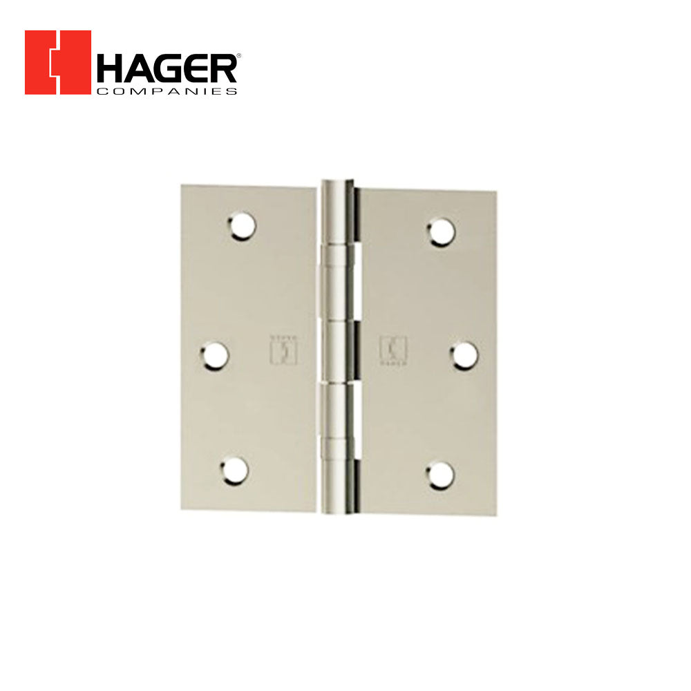 HAGER - 1741 - Full Mortise Plain Bearing - Residential Hinge - 3.5 Inch by 3.5 Inch - Steel Base Material - 5 Knuckle - 5/8 Round Corners