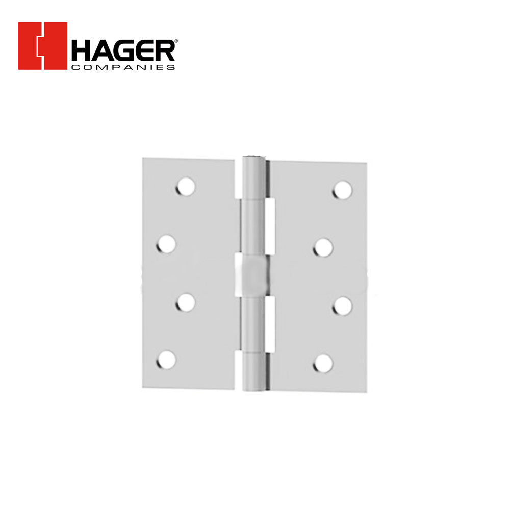 HAGER - 1741 - Full Mortise Plain Bearing - Residential Hinge - 3.5 Inch by 3.5 Inch - Steel Base Material - 5 Knuckle - 5/8 Round Corners