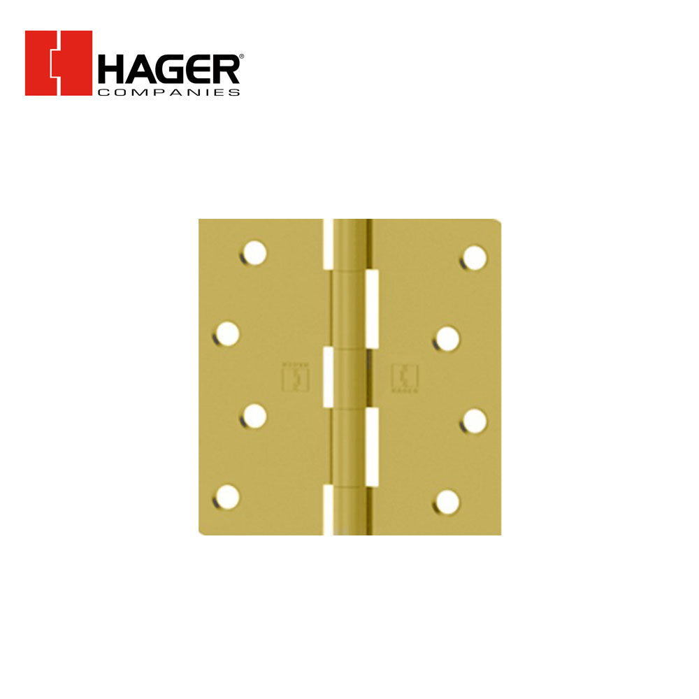 HAGER - 1741 - Full Mortise Plain Bearing - Residential Hinge - 3.5 Inch by 3.5 Inch - Steel Base Material - 5 Knuckle - 5/8 Round Corners