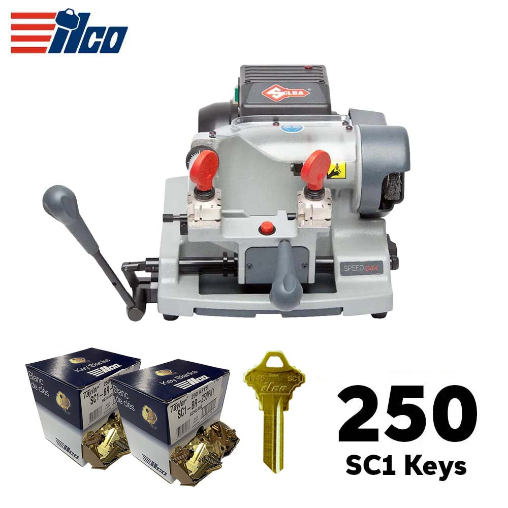 ILCO Speed 044 Semi-Automatic Key Duplicator Machine with 2 Packs of 250 SC1 Key Blanks