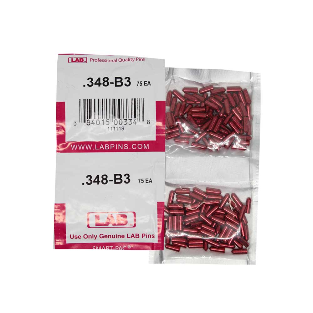 LAB - 348B - .348 Bottom Pin - .115 Diameter - Crown .003 Universal - Color-Coded - Brass Alloy - Smart Pack 150 Pins