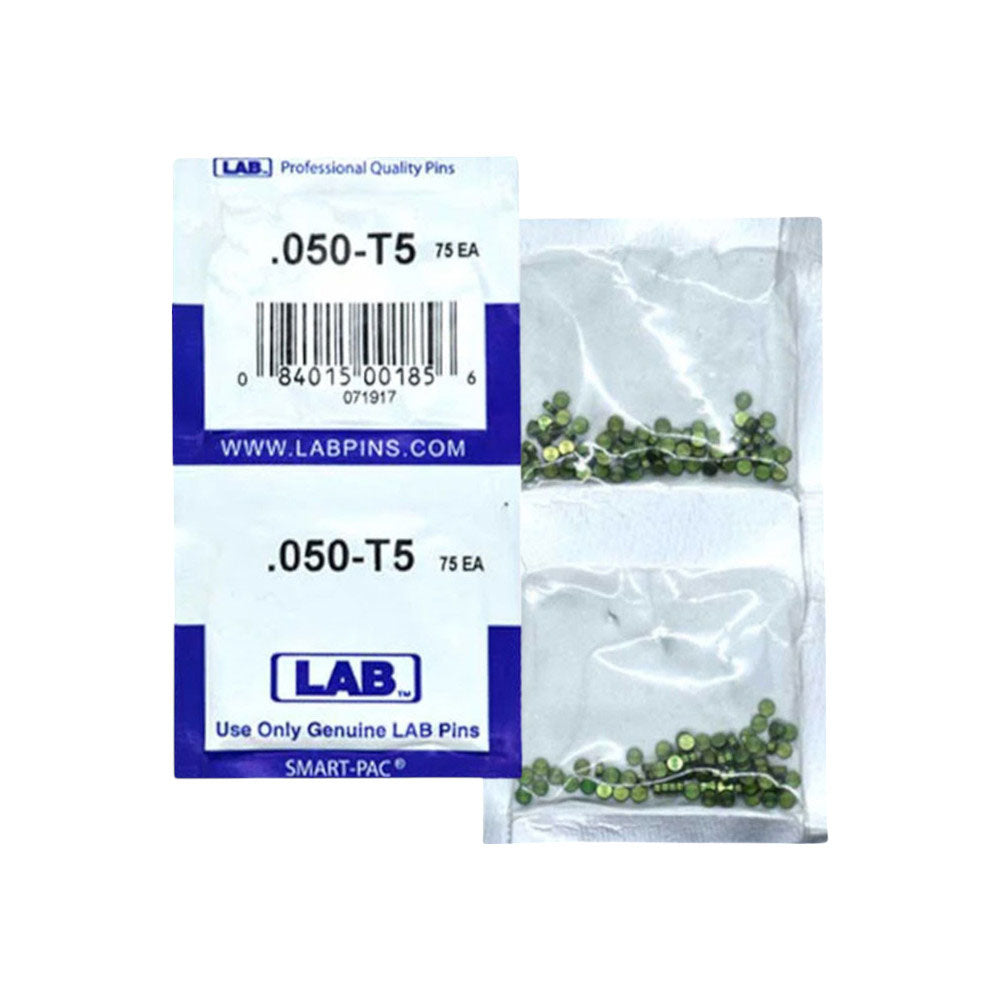LAB - 5050T-SP - .050 Top Pin - .115 Diameter - Crown .005 Universal - Color-Coded - Brass Alloy - Smart Pack 150 Pins