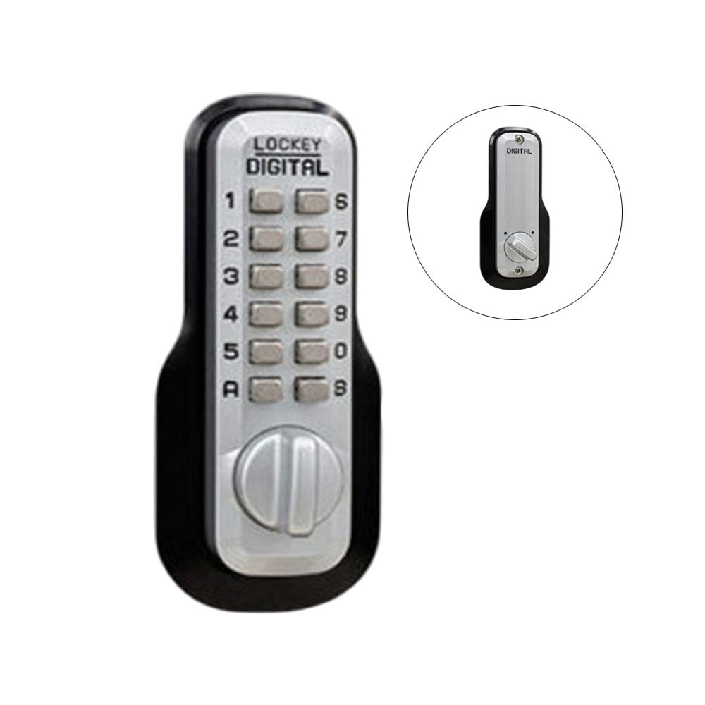 Lockey - M210 - EZ Mechanical Keyless Combination Deadbolt Lock - Satin Chrome Marine Grade