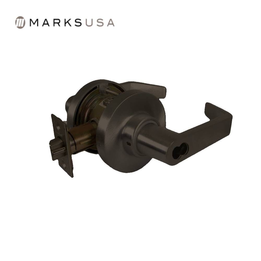 Marks USA - 195RF - Storeroom Function Cylindrical Lock - Corbin Russwin Pin LFIC Less Core - American Lever 7-Pin - 3-7/16 Rose Diameter - 2-3/4 Backset - Non-Handed - F86 ANSI - Grade 1 - Oil Rubbed Bronze