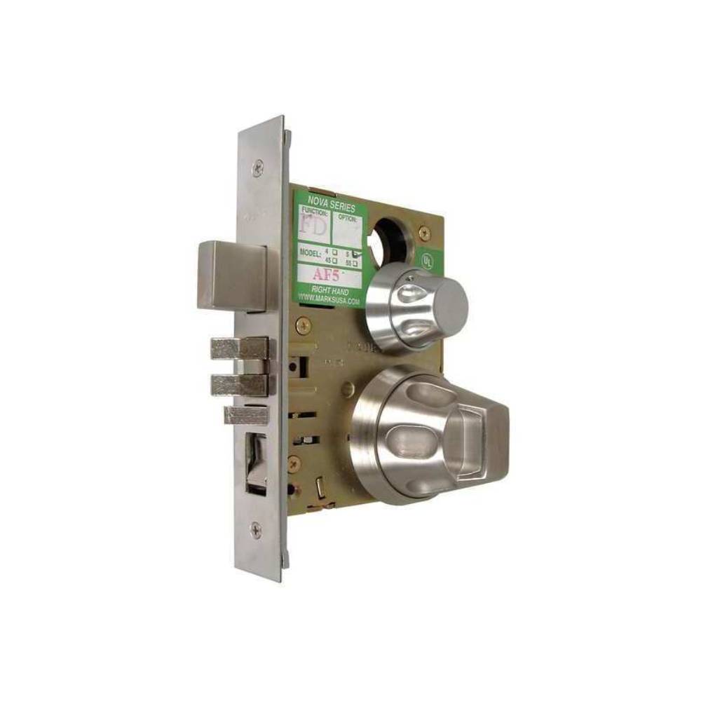 Marks USA - 5SS55F - Dormitory Mortise Cylinder Lock - Anti-Ligature Lever - Field Reversible - Grade 1 - Satin Stainless Steel