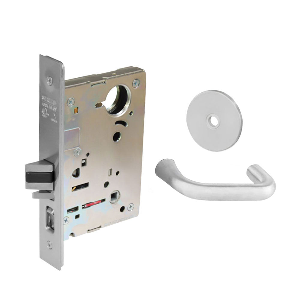 Sargent - 8237 - Classroom Mortise Lock - Heavy Duty Less Cylinder - LFIC - Key Code - Rose Trim Function - Grade 1 - WSP (White Suede Powder Coat)
