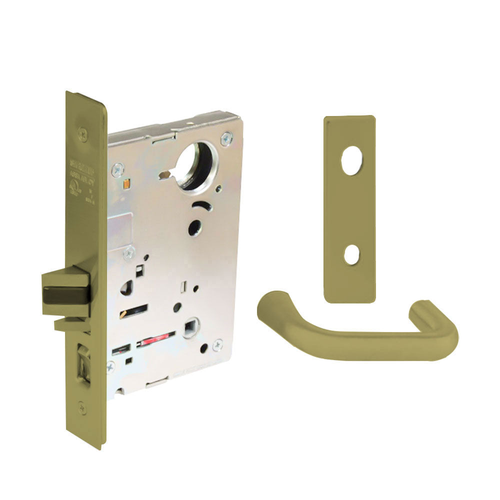 Sargent - 8204 - Storeroom Mortise Lock - Heavy Duty Less Cylinder - SFIC - Keyed Alike - Escutcheon Trim Function - Grade 1 - US4 (Satin Brass, Clear Coated)
