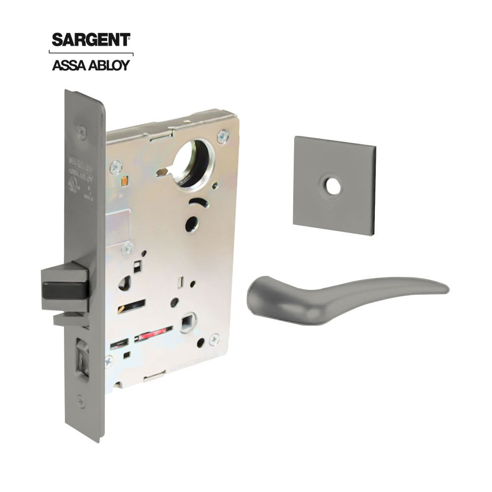 Sargent - 8237 - Classroom Mortise Lock - Heavy Duty Standard Cylinder - SFIC - Rose Trim Function - Grade 1 - US32D (Satin Stainless Steel)