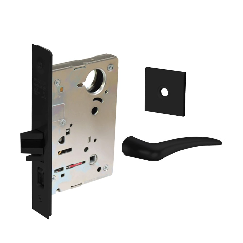 Sargent - 8237 - Classroom Mortise Lock - Heavy Duty Standard Cylinder - SFIC - Keyed Alike - Rose Trim Function - Grade 1 - BSP (Black Suede Powder Coat)