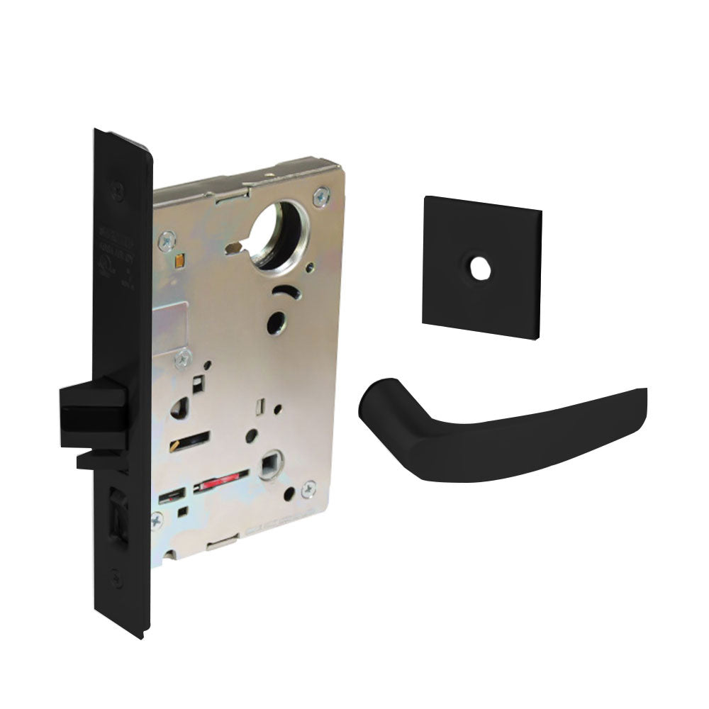 Sargent - 8237 - Classroom Mortise Lock - Heavy Duty Standard Cylinder - SFIC - Keyed Alike - Rose Trim Function - Grade 1 - BSP (Black Suede Powder Coat)
