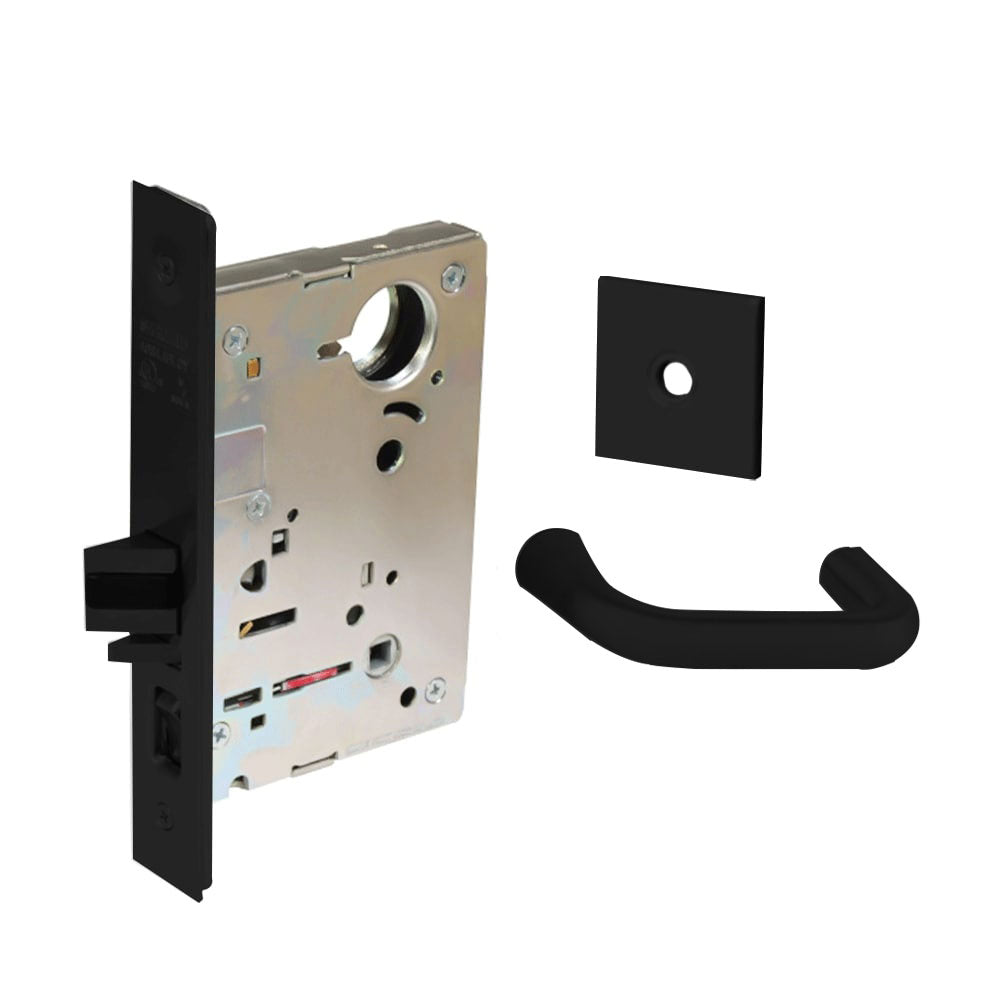 Sargent - 8237 - Classroom Mortise Lock - Heavy Duty Standard Cylinder - SFIC - Keyed Alike - Rose Trim Function - Grade 1 - BSP (Black Suede Powder Coat)