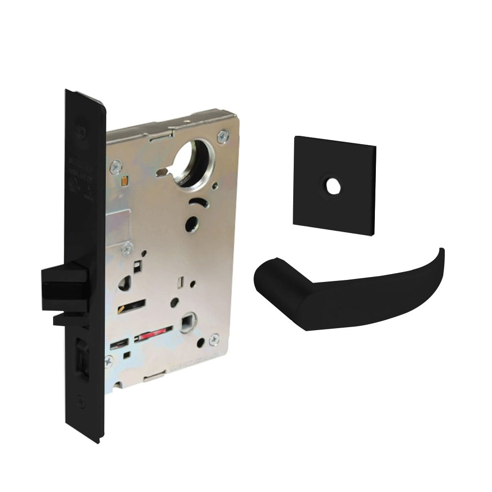 Sargent - 8237 - Classroom Mortise Lock - Heavy Duty Standard Cylinder - SFIC - Keyed Alike - Rose Trim Function - Grade 1 - BSP (Black Suede Powder Coat)