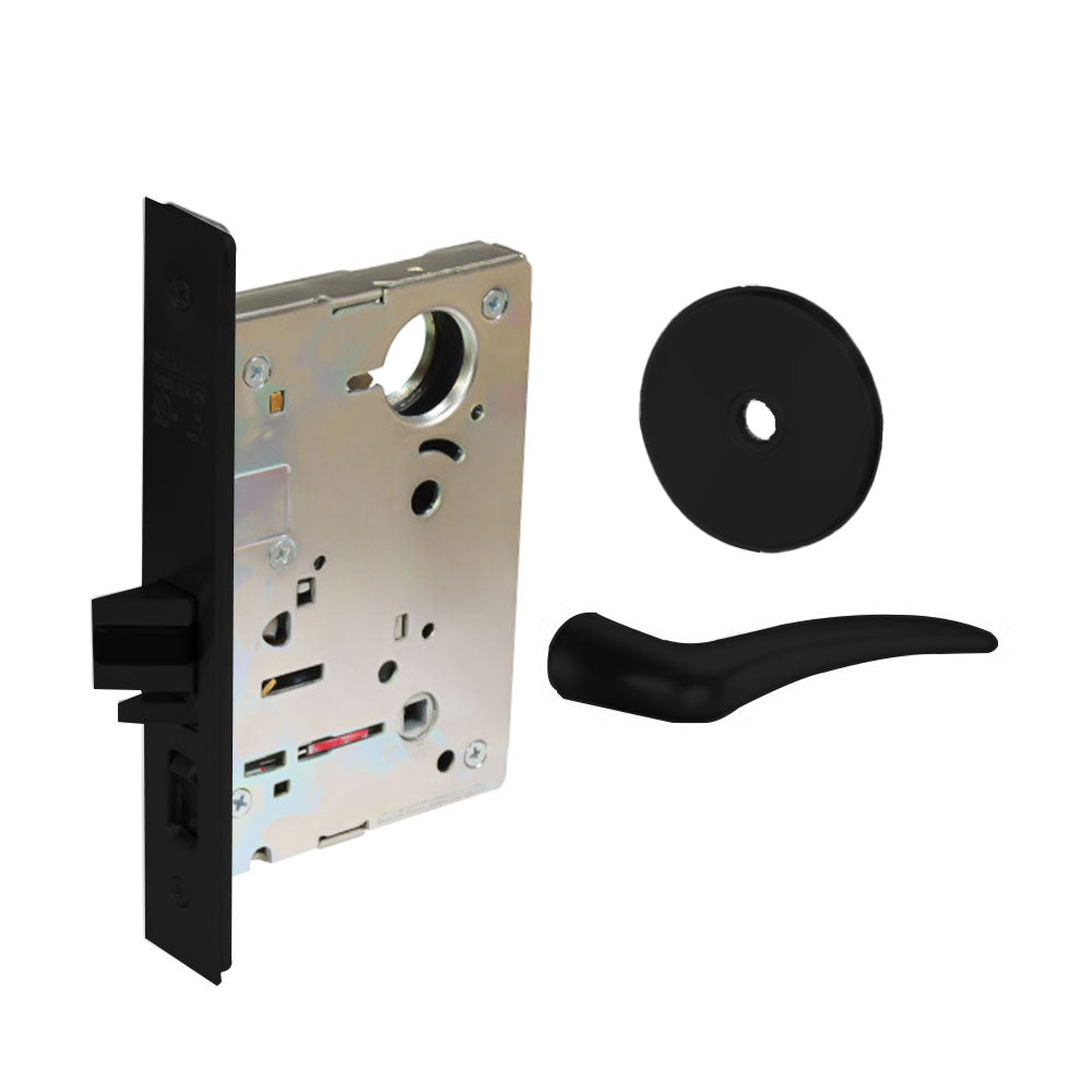 Sargent - 8237 - Classroom Mortise Lock - Heavy Duty Standard Cylinder - SFIC - Keyed Alike - Rose Trim Function - Grade 1 - BSP (Black Suede Powder Coat)
