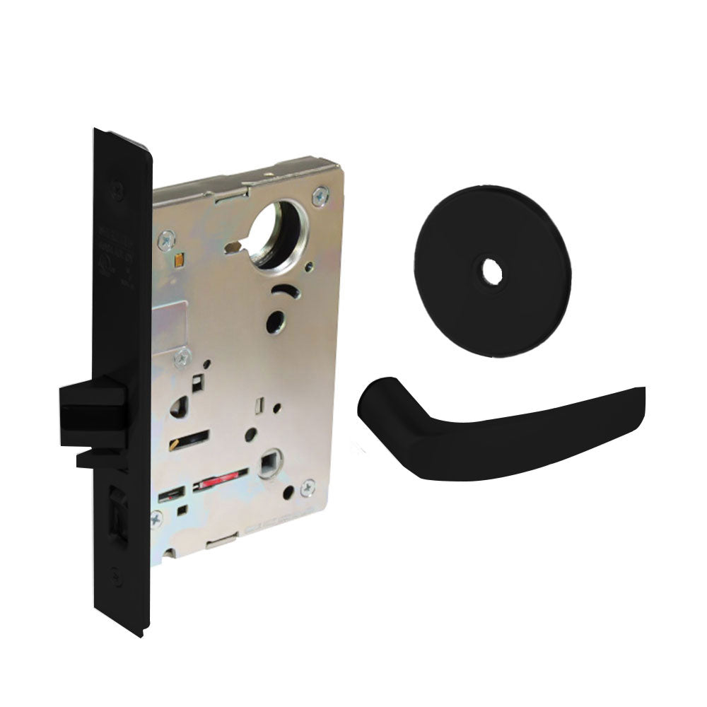 Sargent - 8237 - Classroom Mortise Lock - Heavy Duty Standard Cylinder - SFIC - Keyed Alike - Rose Trim Function - Grade 1 - BSP (Black Suede Powder Coat)