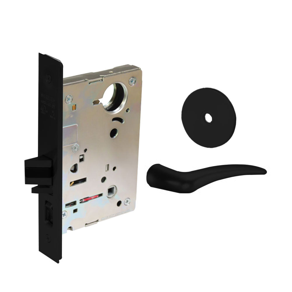Sargent - 8237 - Classroom Mortise Lock - Heavy Duty Standard Cylinder - SFIC - Keyed Alike - Rose Trim Function - Grade 1 - BSP (Black Suede Powder Coat)