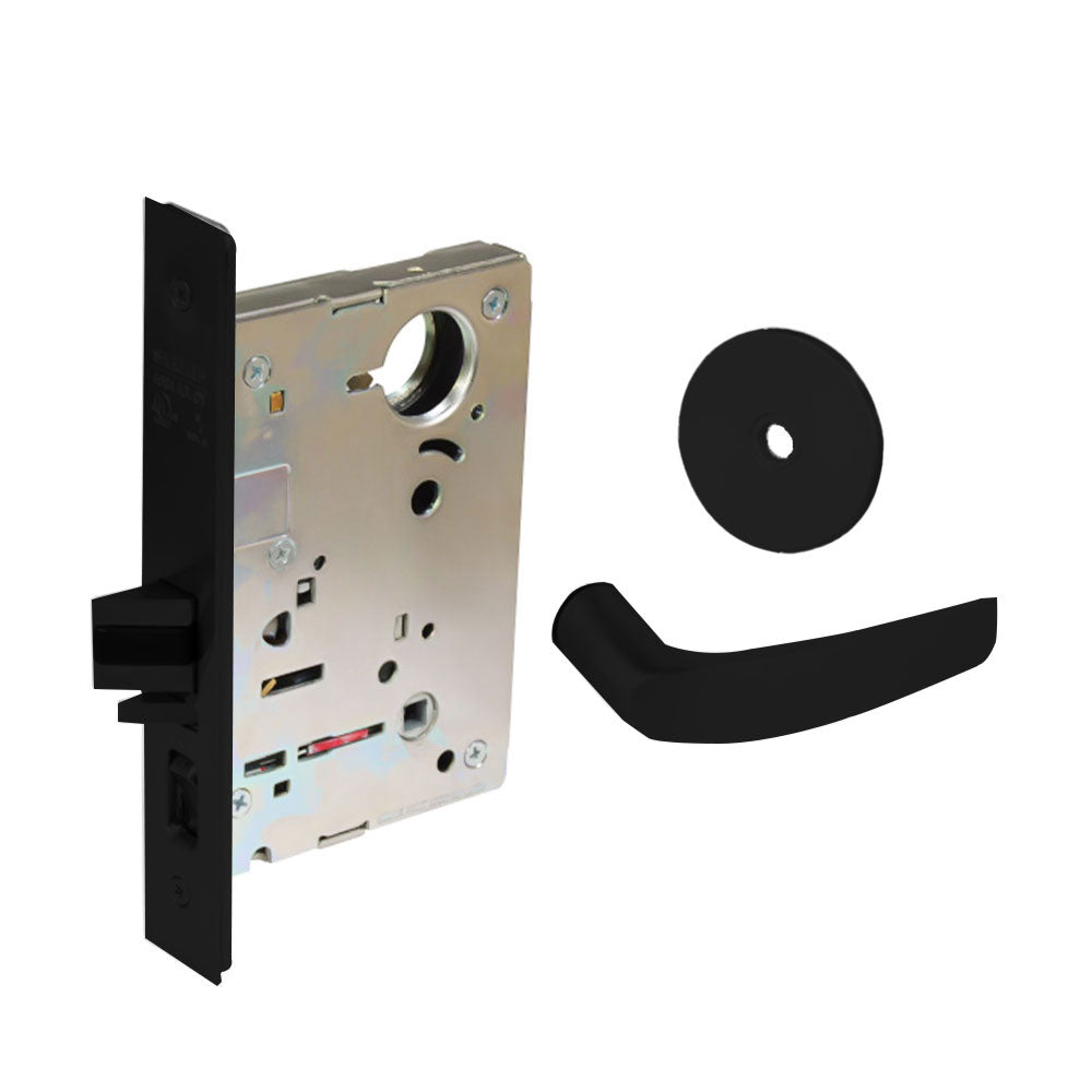 Sargent - 8237 - Classroom Mortise Lock - Heavy Duty Standard Cylinder - SFIC - Keyed Alike - Rose Trim Function - Grade 1 - BSP (Black Suede Powder Coat)