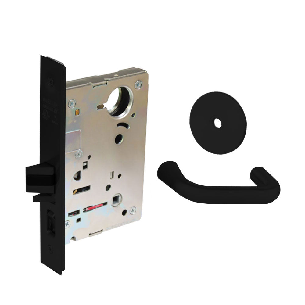 Sargent - 8237 - Classroom Mortise Lock - Heavy Duty Standard Cylinder - SFIC - Keyed Alike - Rose Trim Function - Grade 1 - BSP (Black Suede Powder Coat)