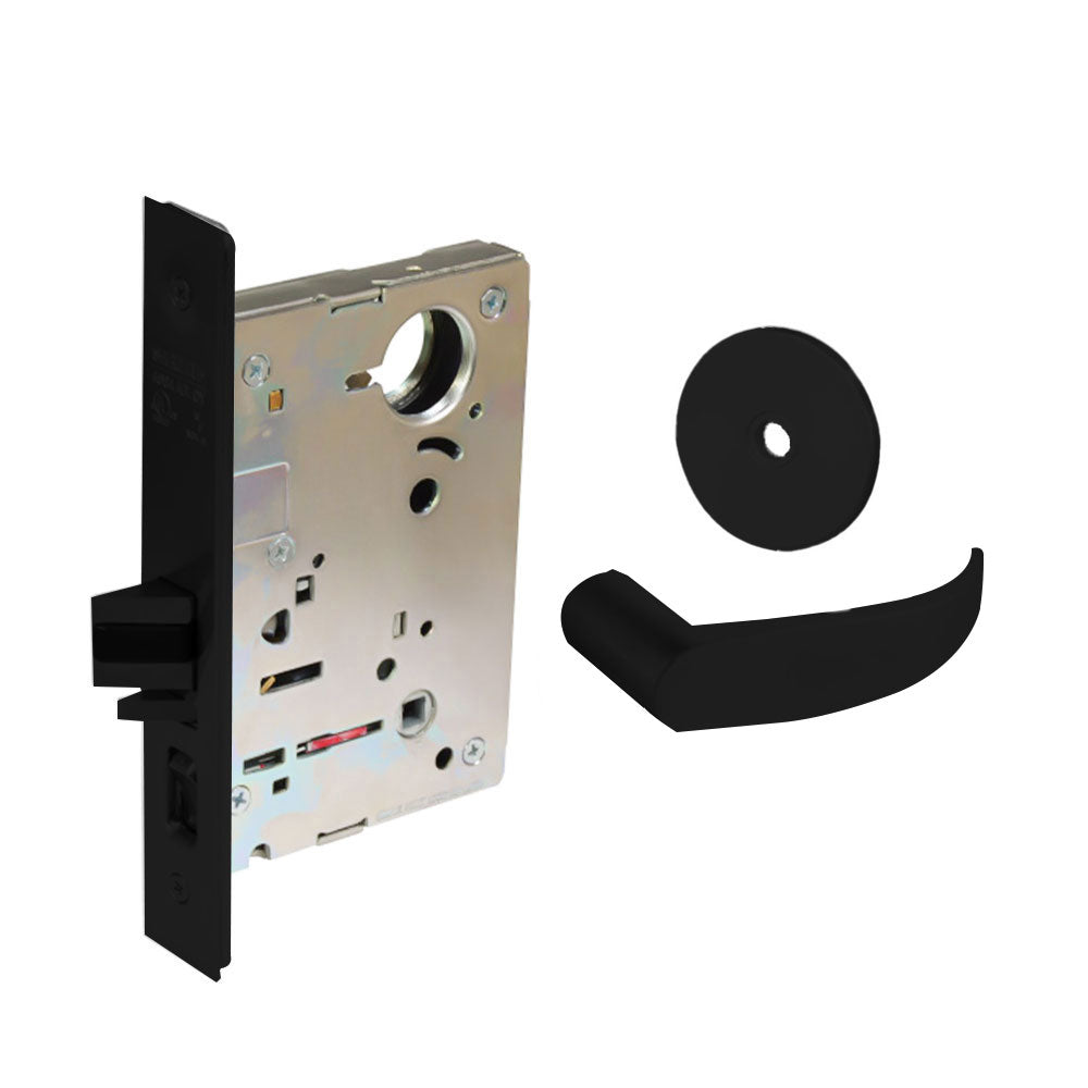 Sargent - 8237 - Classroom Mortise Lock - Heavy Duty Standard Cylinder - SFIC - Keyed Alike - Rose Trim Function - Grade 1 - BSP (Black Suede Powder Coat)