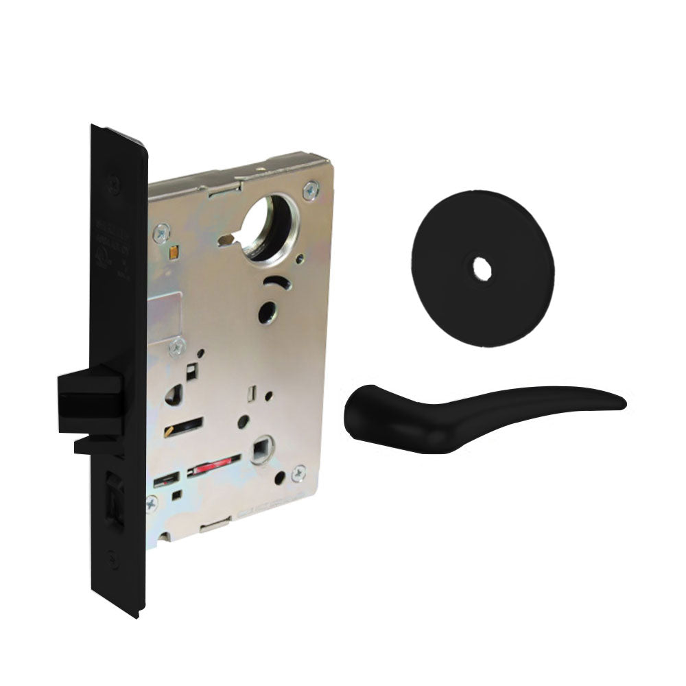 Sargent - 8237 - Classroom Mortise Lock - Heavy Duty Standard Cylinder - SFIC - Keyed Alike - Rose Trim Function - Grade 1 - BSP (Black Suede Powder Coat)