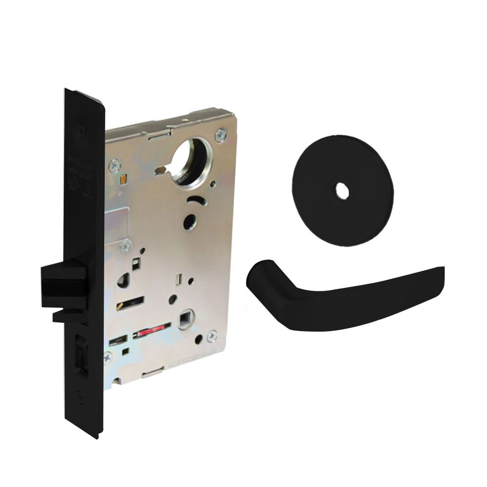 Sargent - 8237 - Classroom Mortise Lock - Heavy Duty Standard Cylinder - SFIC - Keyed Alike - Rose Trim Function - Grade 1 - BSP (Black Suede Powder Coat)