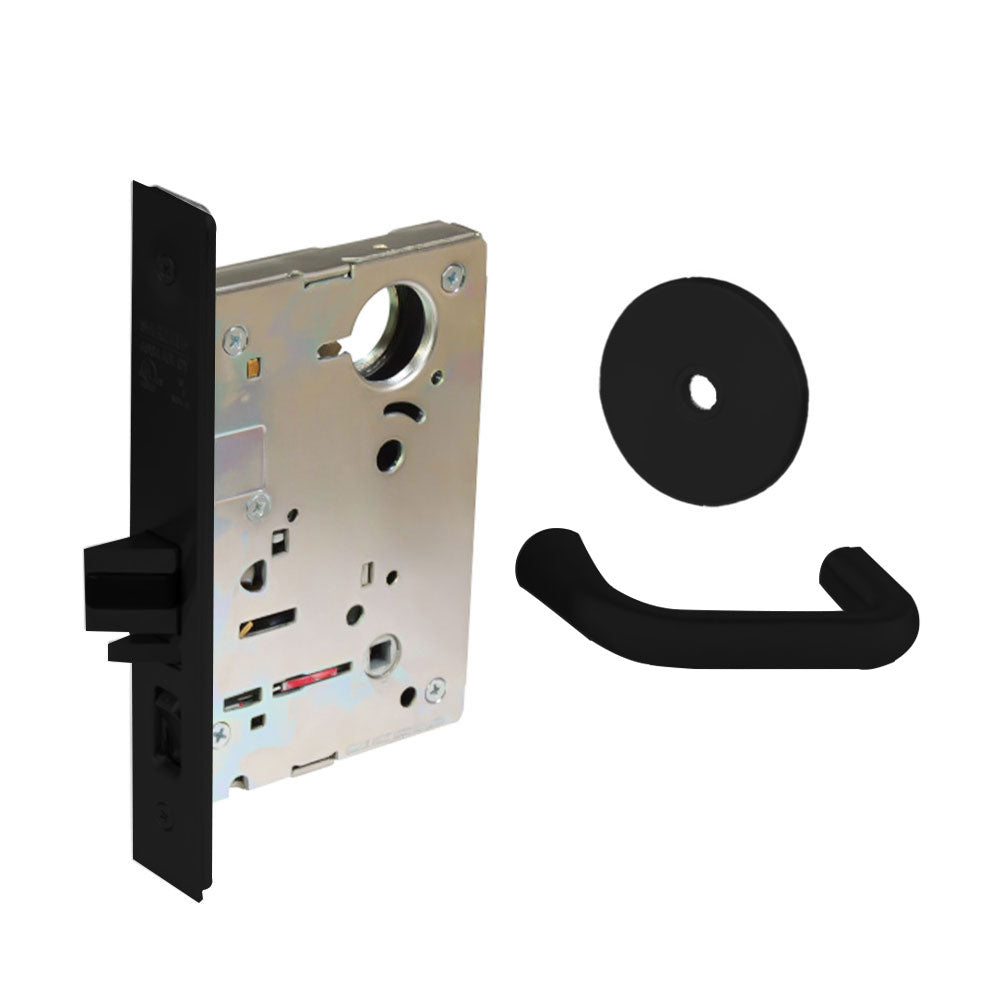 Sargent - 8237 - Classroom Mortise Lock - Heavy Duty Standard Cylinder - SFIC - Keyed Alike - Rose Trim Function - Grade 1 - BSP (Black Suede Powder Coat)