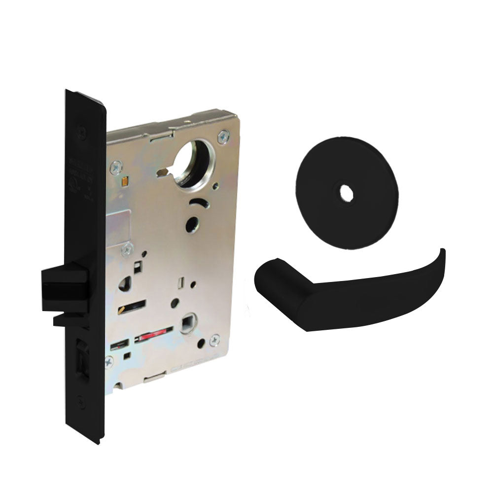 Sargent - 8237 - Classroom Mortise Lock - Heavy Duty Standard Cylinder - SFIC - Keyed Alike - Rose Trim Function - Grade 1 - BSP (Black Suede Powder Coat)