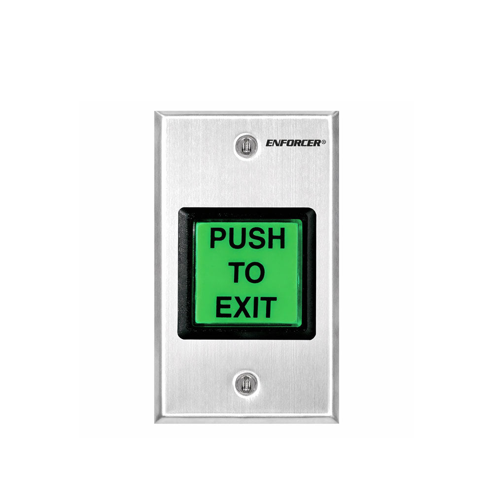 SECO-LARM SD-7202GF-PEQ Square Illuminated Push Button DPDT Request to Exit Plate with LED Indicator