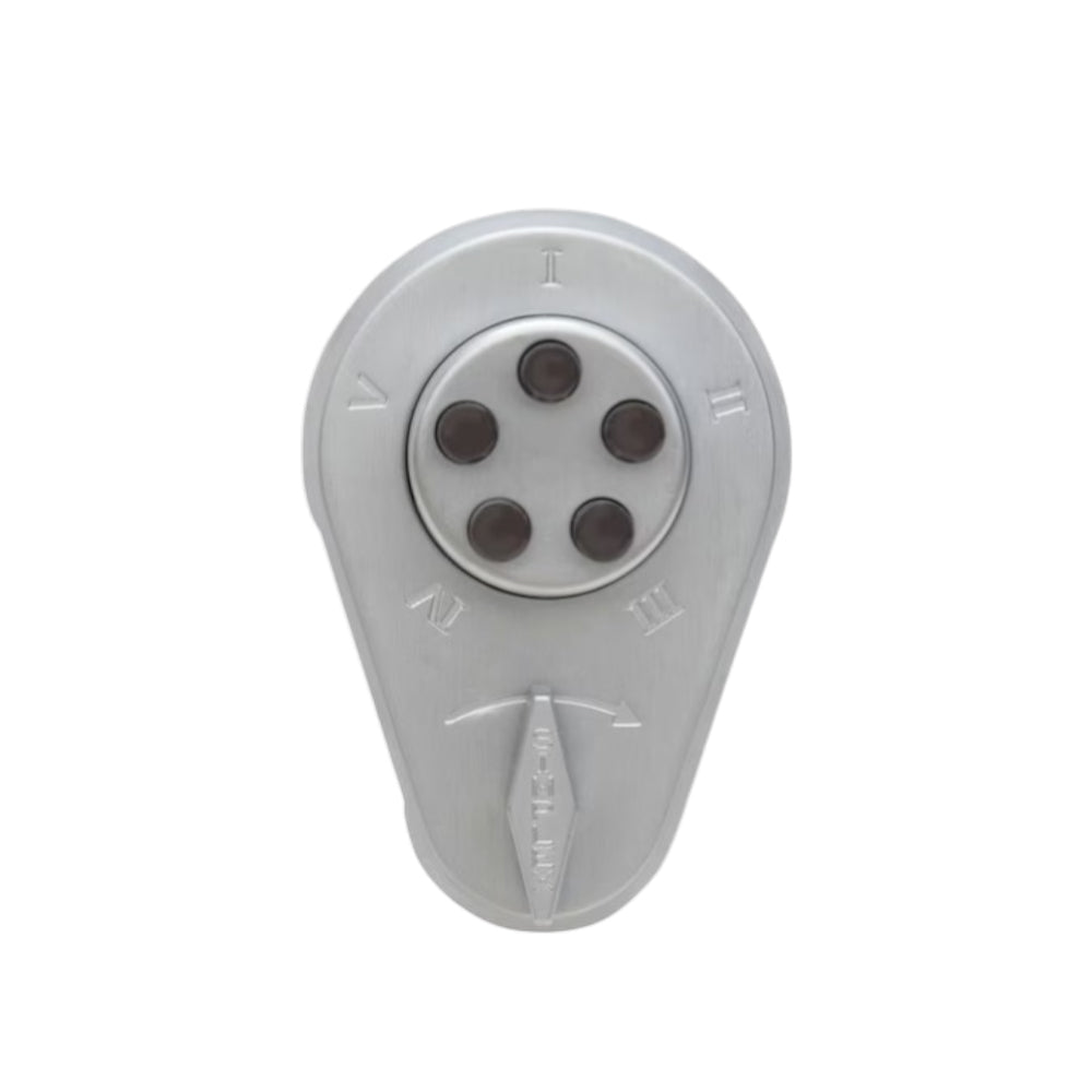Simplex 9290000 Auxiliary Pushbutton Deadbolt / Spring Latch - 26D (Satin Chrome)