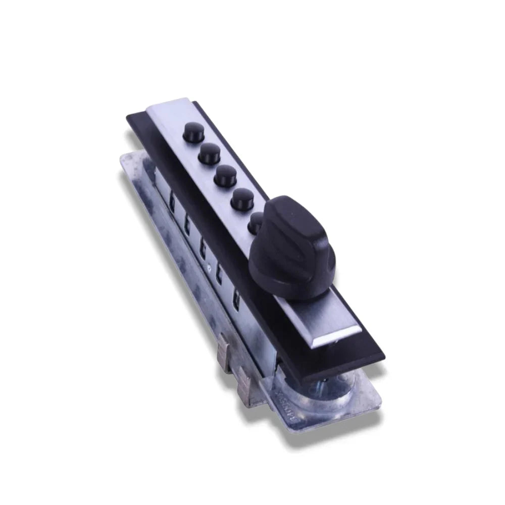 Simplex - 9621C20 - Mechanical Pushbutton Deadbolt Cabinet Lock,Wood Door,Cross Throw Bolt,Clutch Ball Bearing Knob With Trim Plate