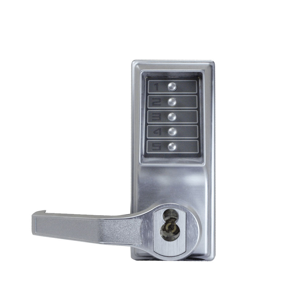 Simplex - L1042 - Mechanical Pushbutton Cylindrical Lever Lock with Combination Entry and Passage Function - Key Override - Floating Faceplate - 2-3/8" Backset